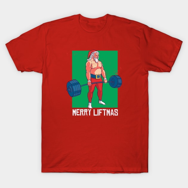 Merry Liftmas T-Shirt by otaku_sensei6